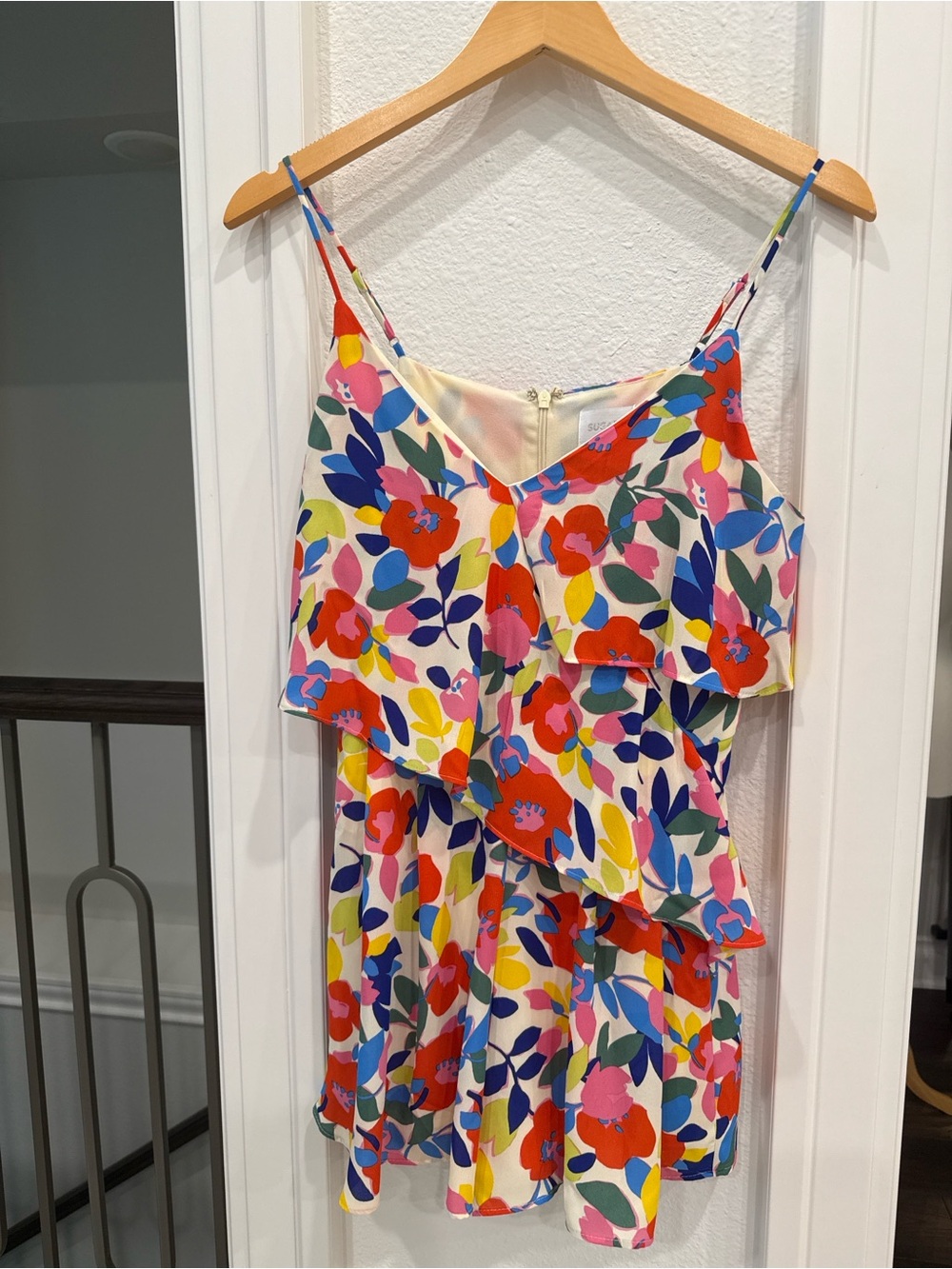 Sugar Lips XS NWT Floral Romper Ruffle Layered Colorful Summer Boutique